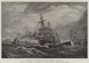Remorqueurs amenant des navires en panne à Ramsgate, larguant les amarres
